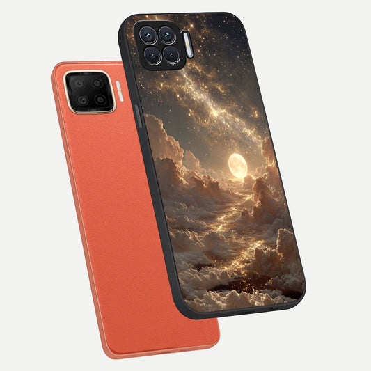  Golden Sky Dream phone case For Oppo F17 showing premium glass back cover with detailed artwork