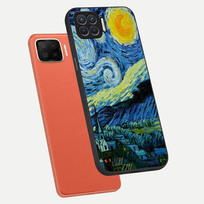  Inspired Van Gogh Art phone case For Oppo F17 showing premium glass back cover with detailed artwork