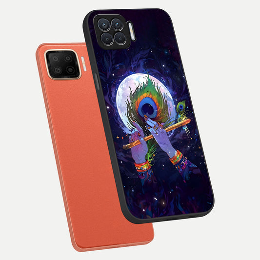  Krishna Hands Art phone case For Oppo F17 showing premium glass back cover with detailed artwork