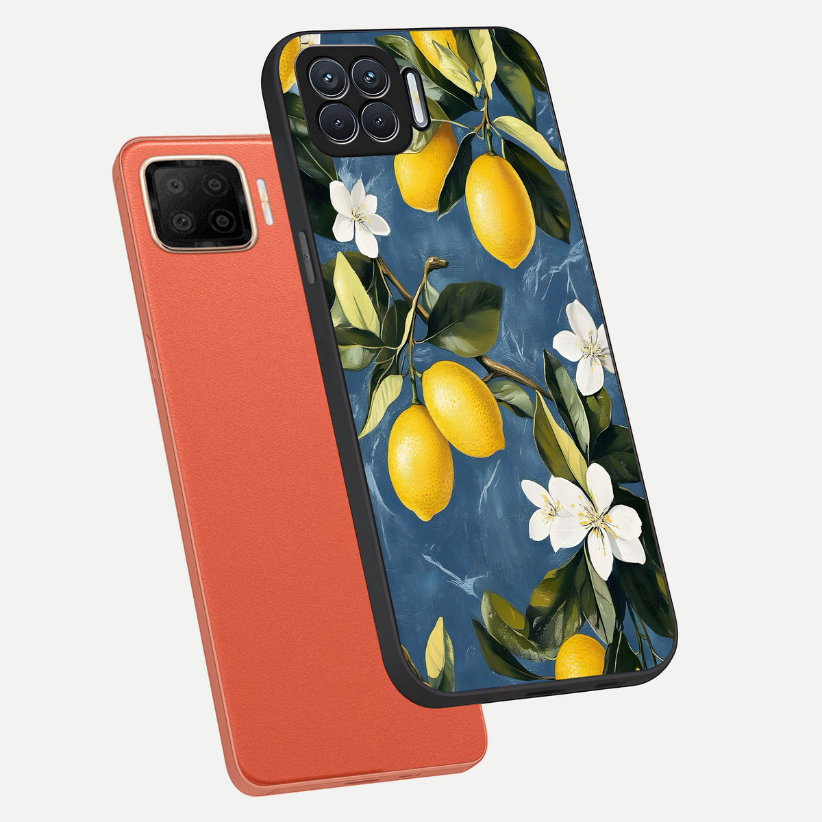  Lemon Dream Garden phone case For Oppo F17 showing premium glass back cover with detailed artwork