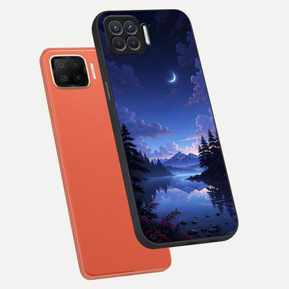  Midnight Lake Peace phone case For Oppo F17 showing premium glass back cover with detailed artwork
