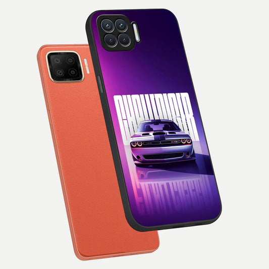  Midnight Muscle Ride phone case For Oppo F17 showing premium glass back cover with detailed artwork