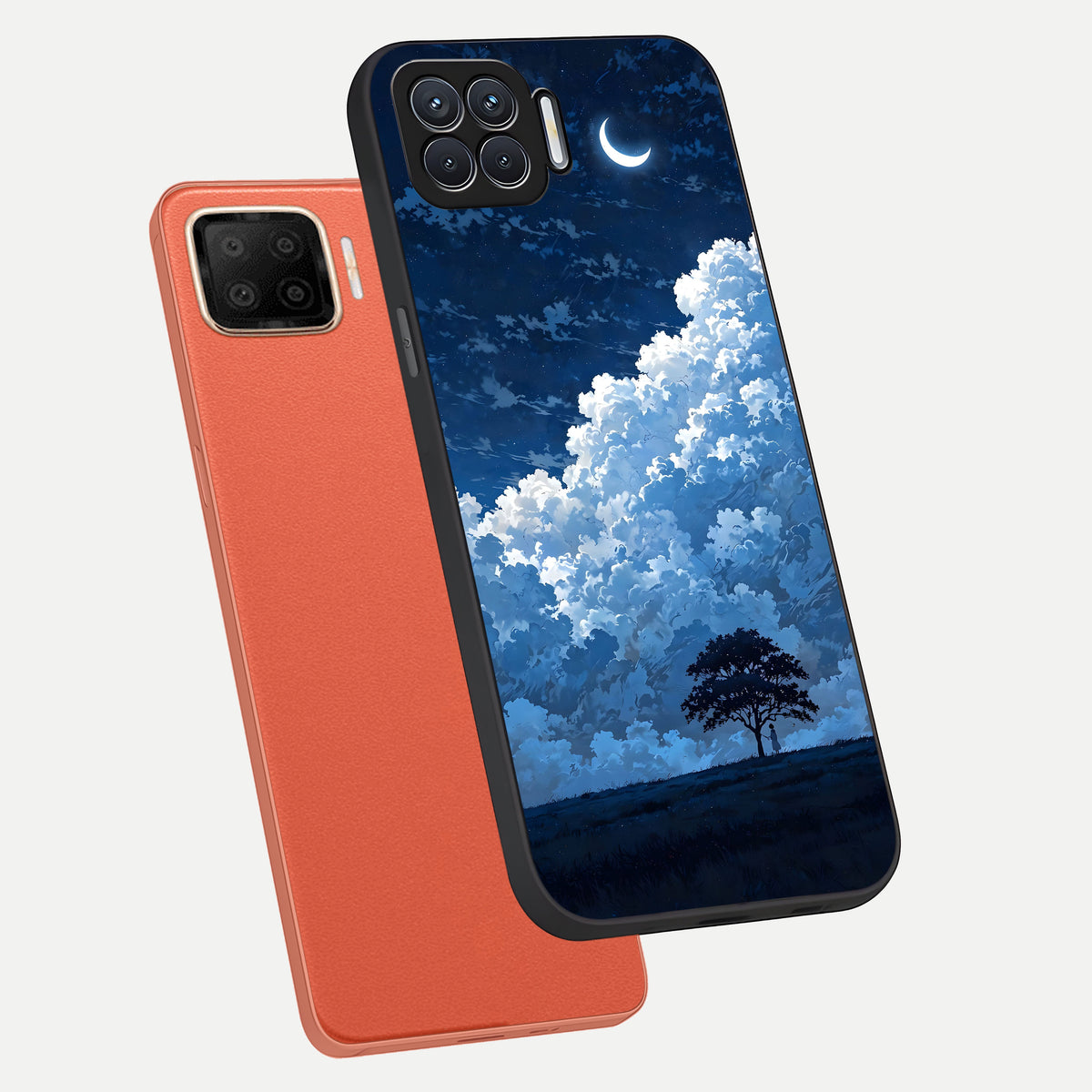  Midnight Sky Serenity phone case For Oppo F17 showing premium glass back cover with detailed artwork