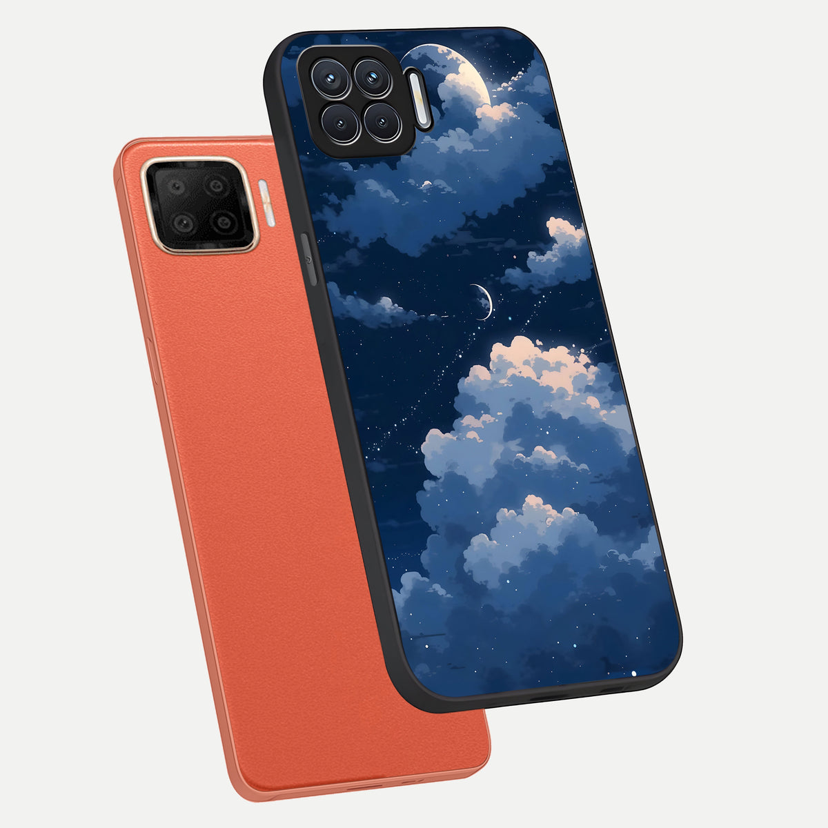  Moon Dream Haze phone case For Oppo F17 showing premium glass back cover with detailed artwork