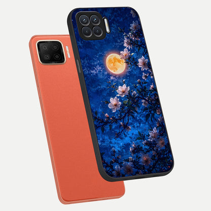  Moonlit Blossoms Night phone case For Oppo F17 showing premium glass back cover with detailed artwork