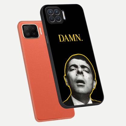  Mr Bean Damn phone case For Oppo F17 showing premium glass back cover with detailed artwork