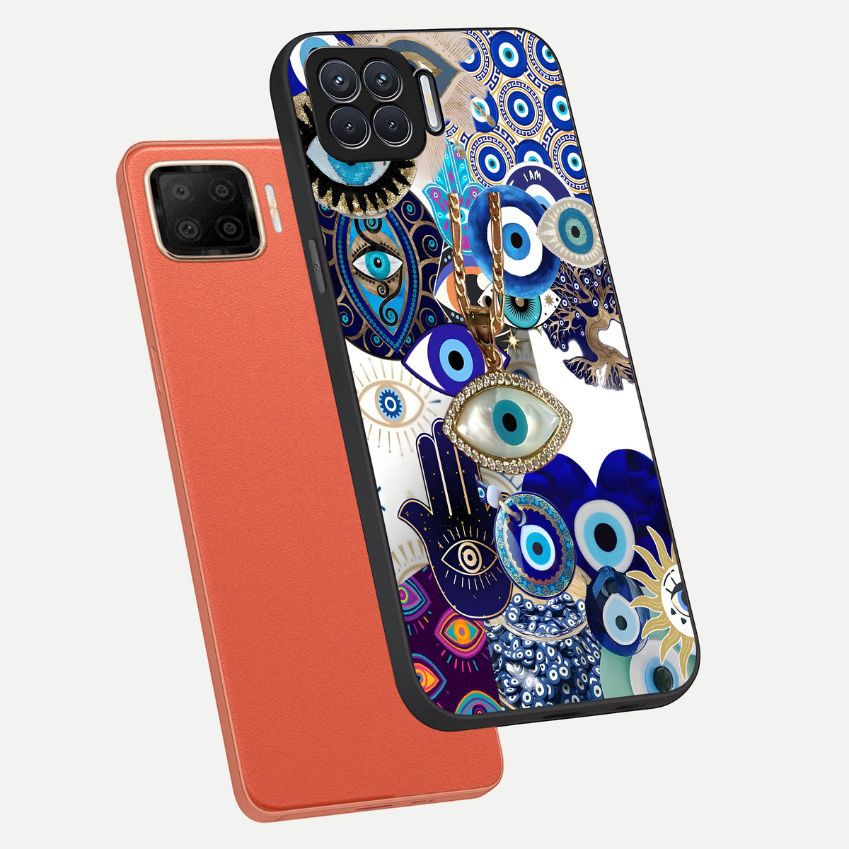  Mystic Charm Eye phone case For Oppo F17 showing premium glass back cover with detailed artwork