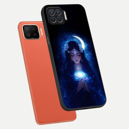  Mystic Moon Queen phone case For Oppo F17 showing premium glass back cover with detailed artwork