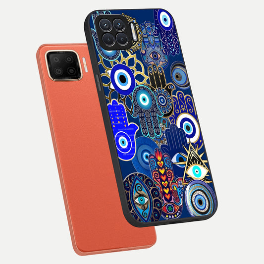  Mystic Palm Guard phone case For Oppo F17 showing premium glass back cover with detailed artwork