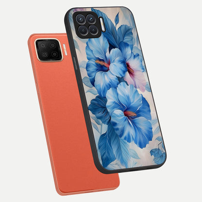 Ocean Hibiscus Grace phone case For Oppo F17 showing premium glass back cover with detailed artwork