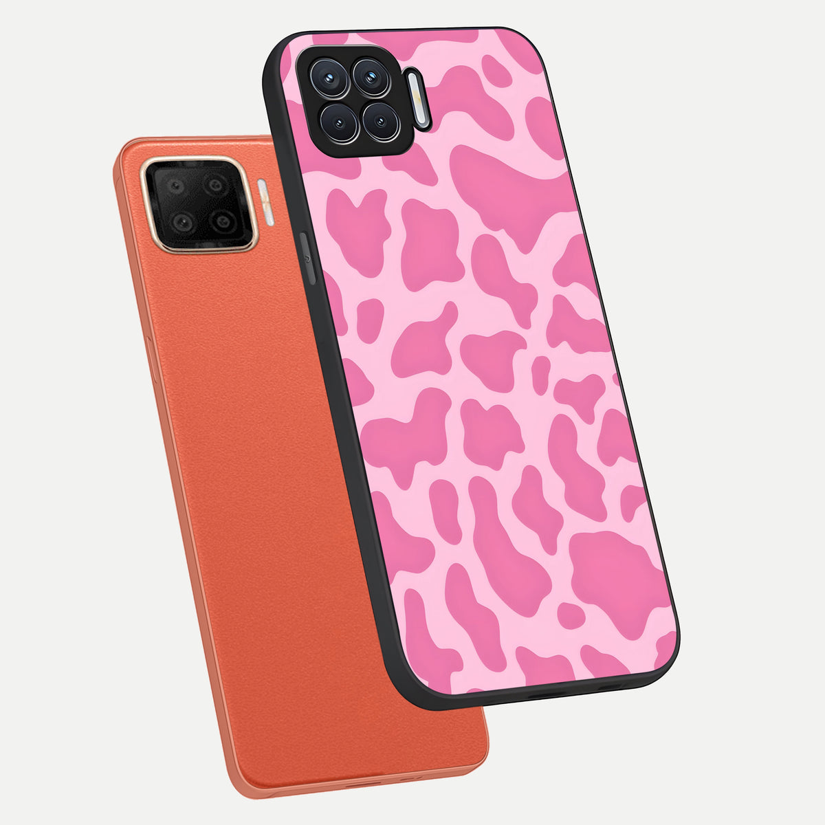  Pinkish Scenery phone case For Oppo F17 showing premium glass back cover with detailed artwork