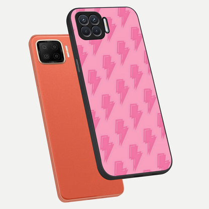  Pink Moo Magic phone case For Oppo F17 showing premium glass back cover with detailed artwork