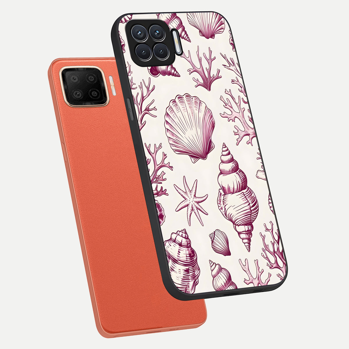  Pink Power Sparks phone case For Oppo F17 showing premium glass back cover with detailed artwork