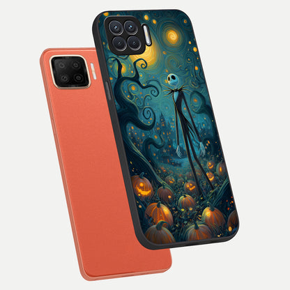  Pumpkin Moonlight Tale phone case For Oppo F17 showing premium glass back cover with detailed artwork