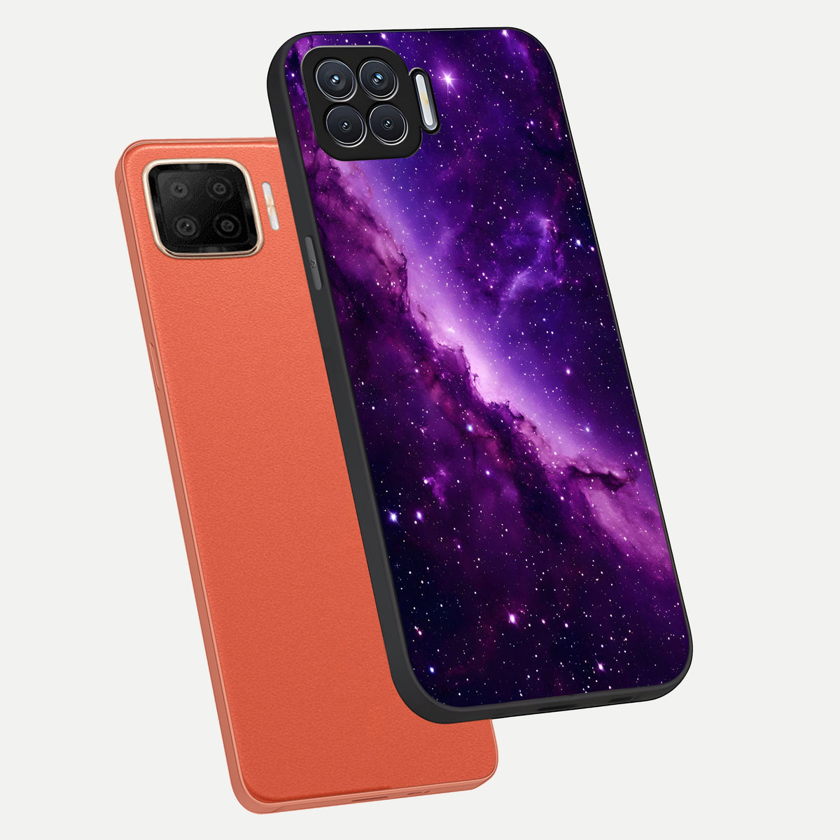  Purple Shade Sky phone case For Oppo F17 showing premium glass back cover with detailed artwork