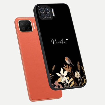  Quiet Garden Tune Custom Name phone case For Oppo F17 showing premium glass back cover with detailed artwork
