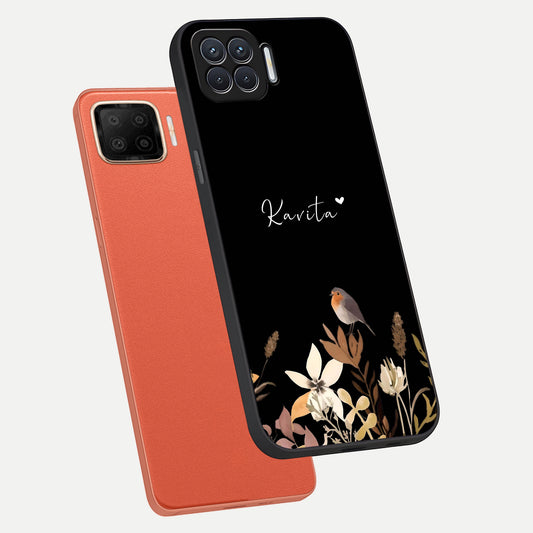  Quiet Garden Tune Custom Name phone case For Oppo F17 showing premium glass back cover with detailed artwork