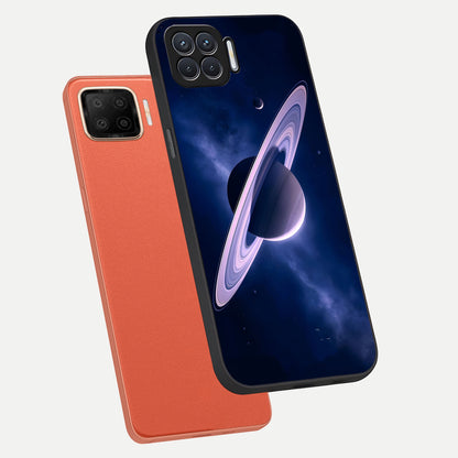  Saturn Ring Mystique phone case For Oppo F17 showing premium glass back cover with detailed artwork