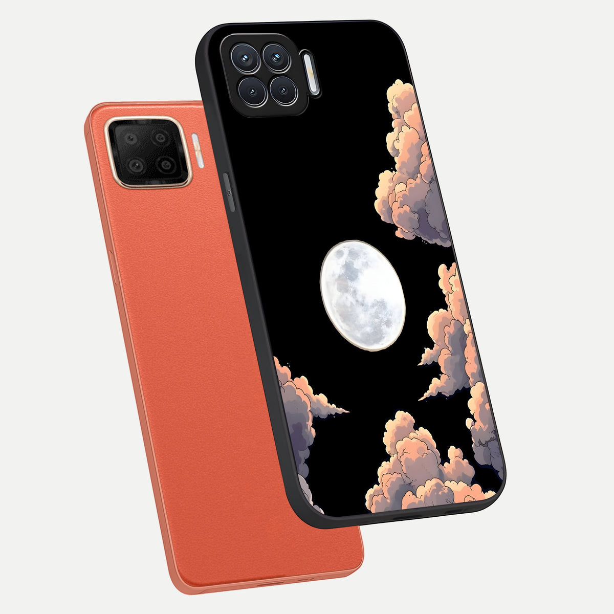  Shade Cloud Moon phone case For Oppo F17 showing premium glass back cover with detailed artwork