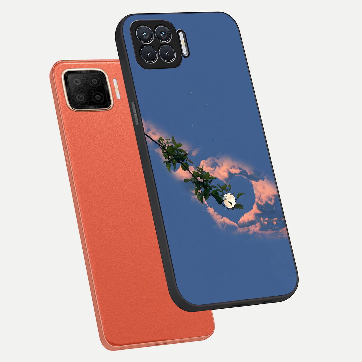  Sky Under Tree phone case For Oppo F17 showing premium glass back cover with detailed artwork