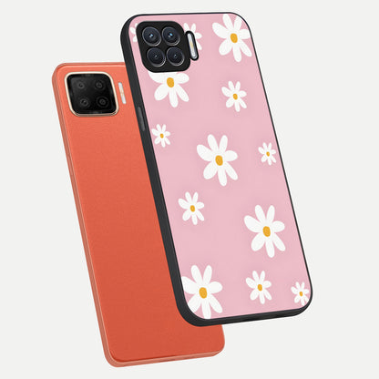  Soft Daisy Bliss phone case For Oppo F17 showing premium glass back cover with detailed artwork