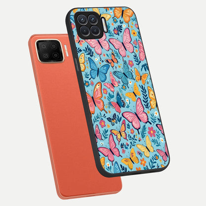  Spring Wing Garden phone case For Oppo F17 showing premium glass back cover with detailed artwork