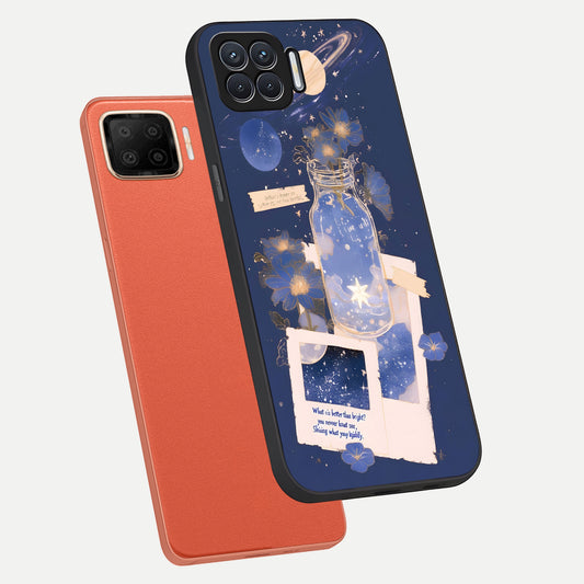  Starlit Cosmic Jar phone case For Oppo F17 showing premium glass back cover with detailed artwork