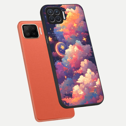  Starlit Dream Clouds phone case For Oppo F17 showing premium glass back cover with detailed artwork
