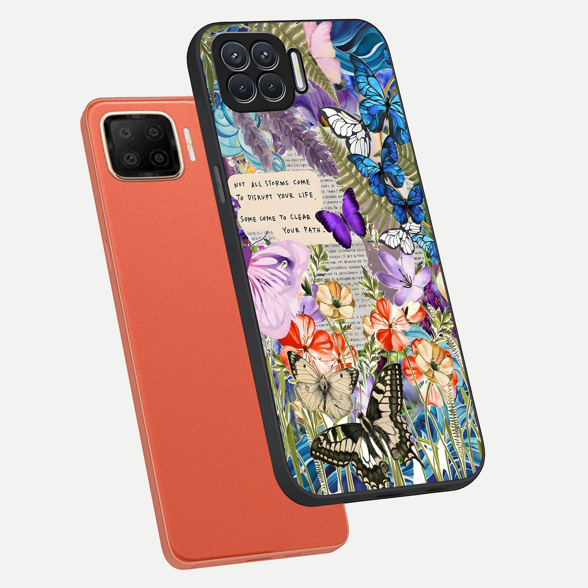  Storm Path Bloom phone case For Oppo F17 showing premium glass back cover with detailed artwork