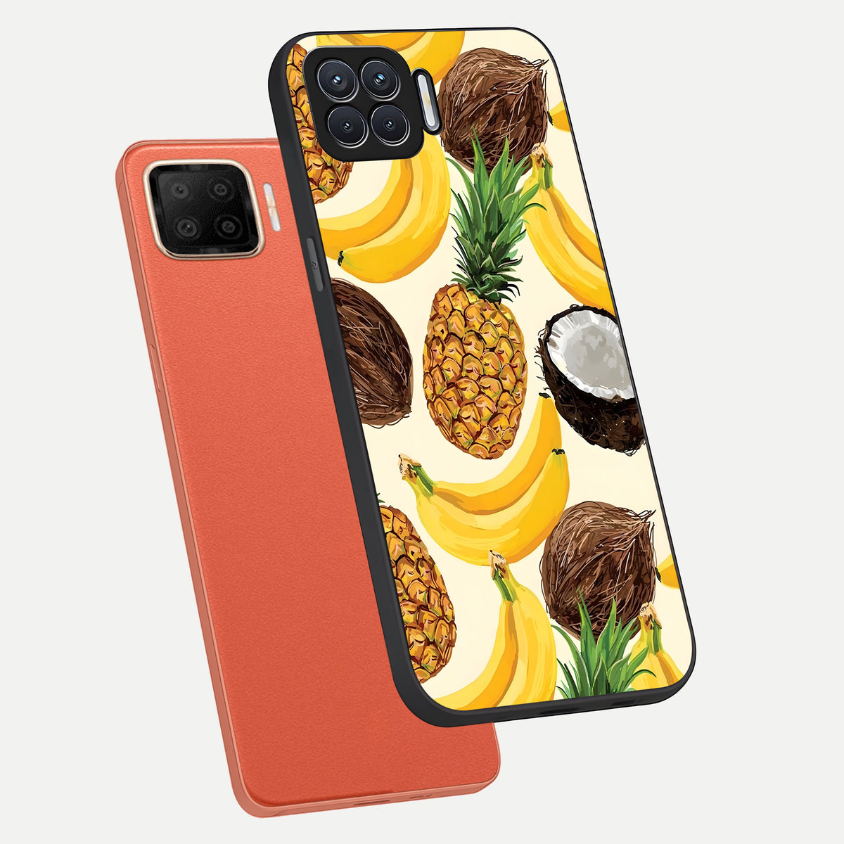  Tropical Fruit Mood phone case For Oppo F17 showing premium glass back cover with detailed artwork
