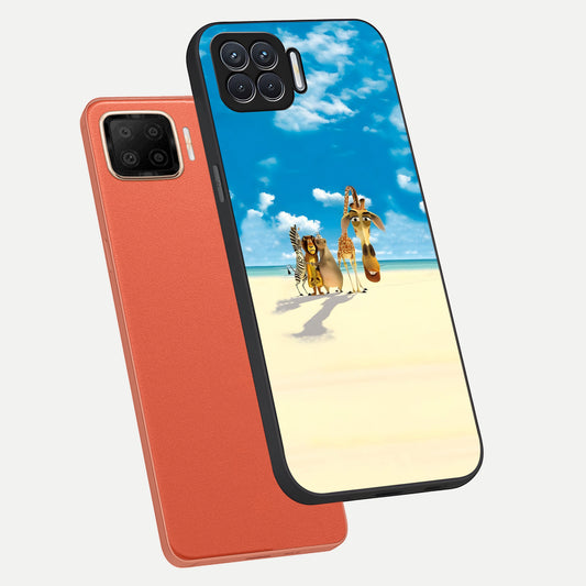  Tropical Fun Squad phone case For Oppo F17 showing premium glass back cover with detailed artwork