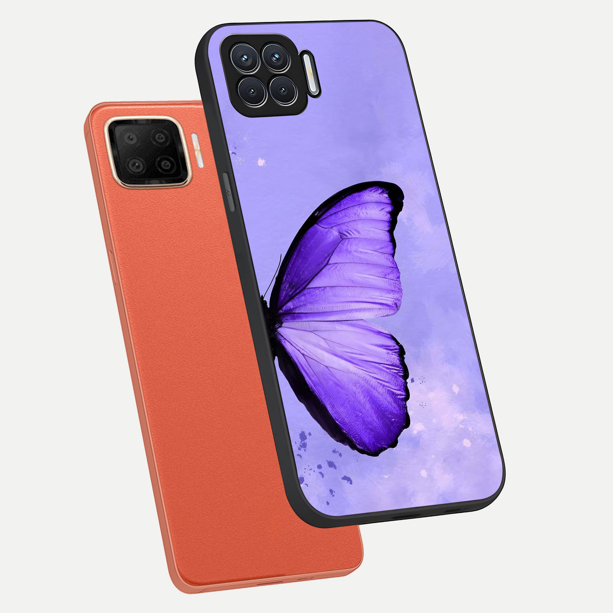  Violet Dream Wing phone case For Oppo F17 showing premium glass back cover with detailed artwork