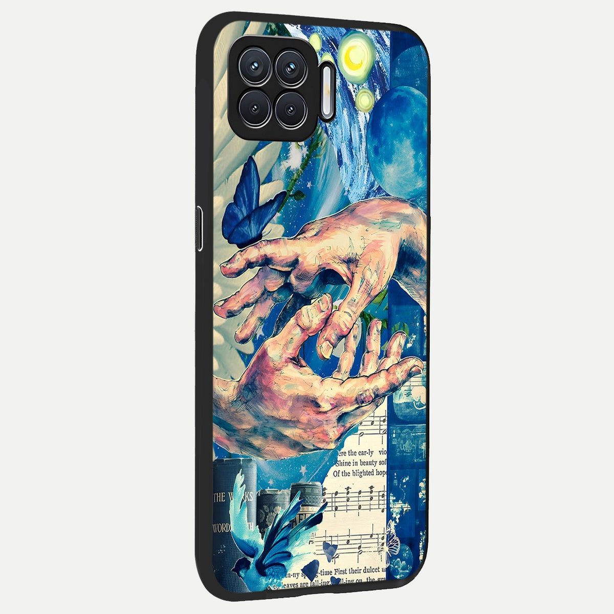  Aesthetic Divider back cover For Oppo F17 slim fit glass case with vibrant aesthetic design