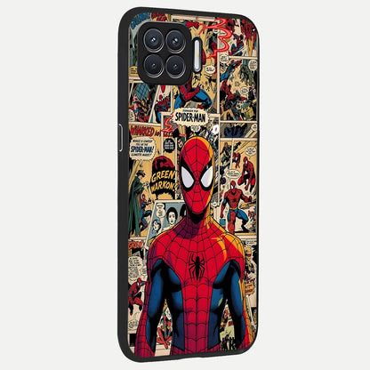  Aesthetic Spider back cover For Oppo F17 slim fit glass case with vibrant aesthetic design