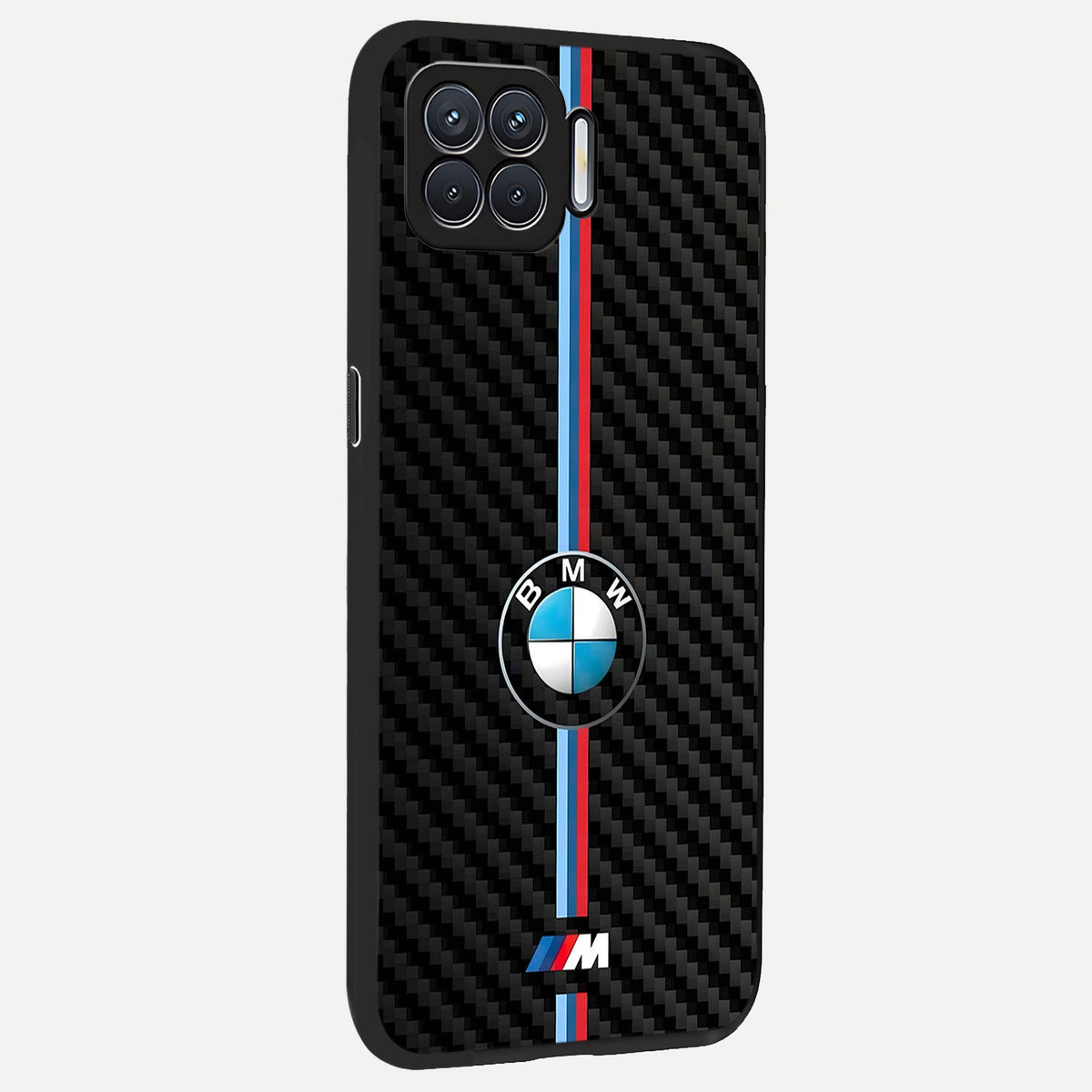  BMW Pattern back cover For Oppo F17 slim fit glass case with vibrant aesthetic design