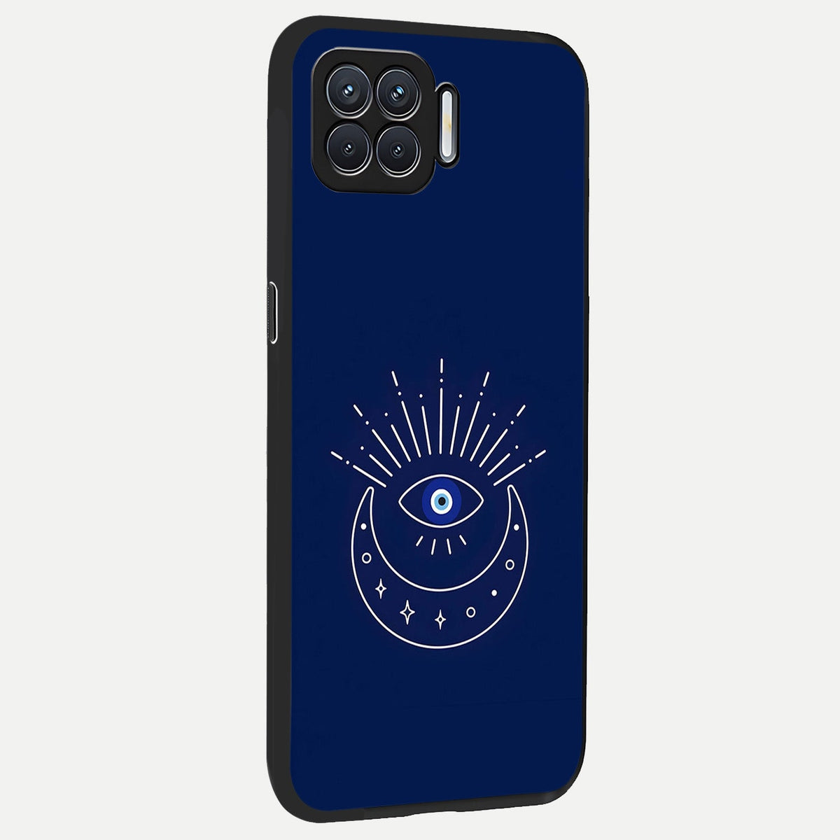  Blue Evil Eye back cover For Oppo F17 slim fit glass case with vibrant aesthetic design