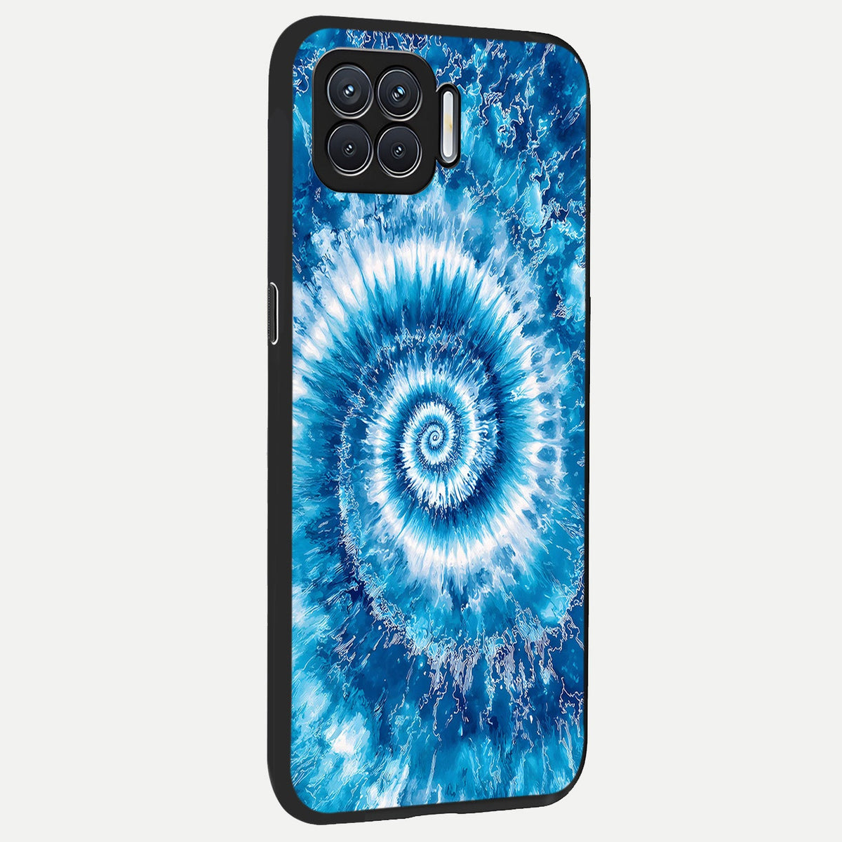  Blue Galaxy Wave back cover For Oppo F17 slim fit glass case with vibrant aesthetic design