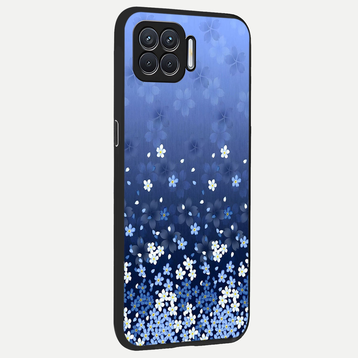  Blue Starry back cover For Oppo F17 slim fit glass case with vibrant aesthetic design