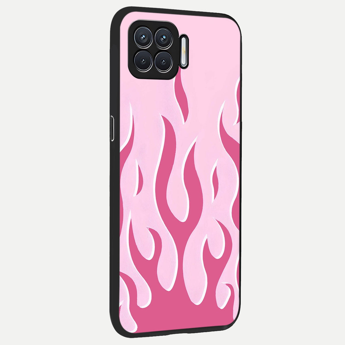  Blush Flame Energy back cover For Oppo F17 slim fit glass case with vibrant aesthetic design