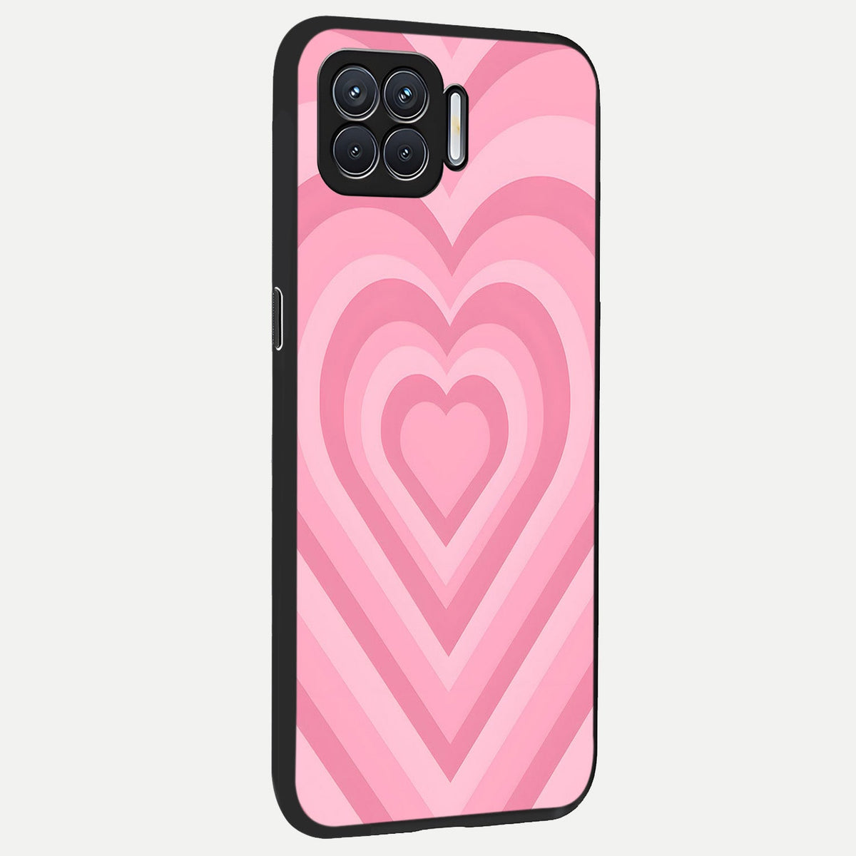  Blush Heart Waves back cover For Oppo F17 slim fit glass case with vibrant aesthetic design