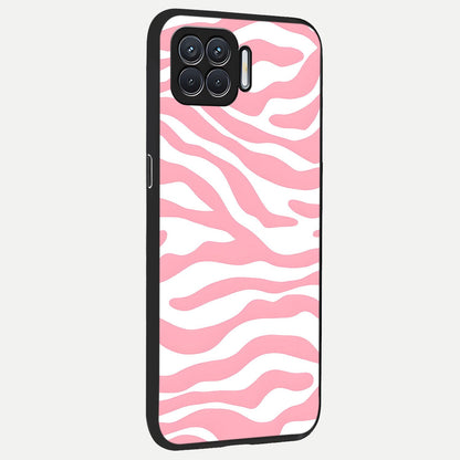  Blush Zebra Flow back cover For Oppo F17 slim fit glass case with vibrant aesthetic design