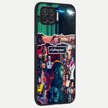  CYBERPUNK Legacy back cover For Oppo F17 slim fit glass case with vibrant aesthetic design
