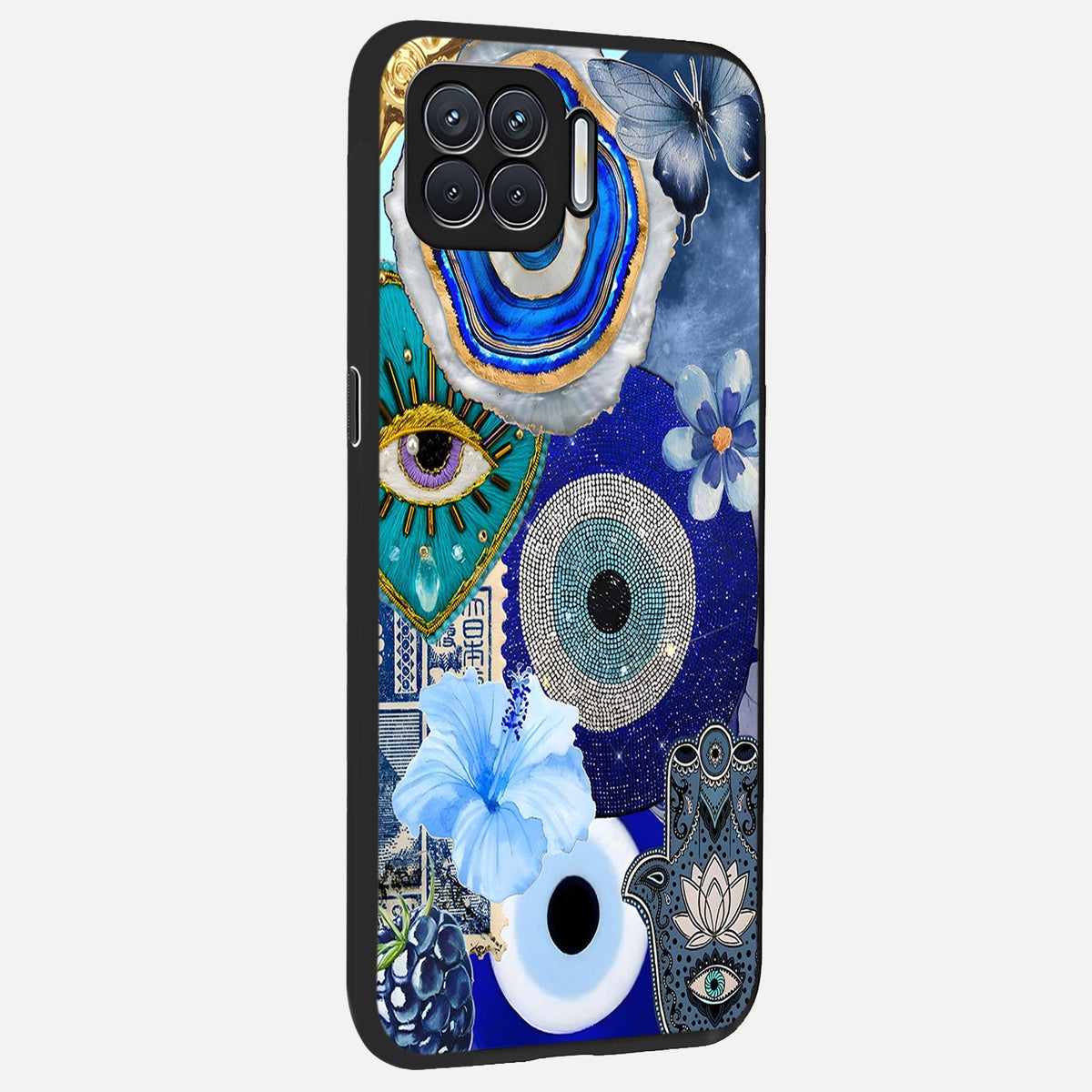  Celestial Blue Vision back cover For Oppo F17 slim fit glass case with vibrant aesthetic design