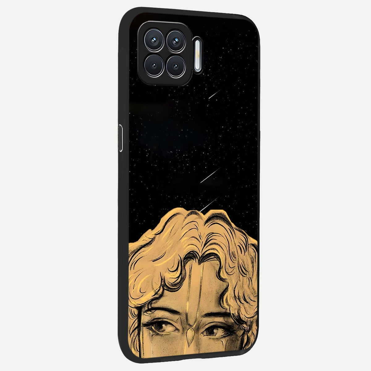  Celestial Gods Plan back cover For Oppo F17 slim fit glass case with vibrant aesthetic design