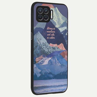  Celestial Mountain Calm back cover For Oppo F17 slim fit glass case with vibrant aesthetic design