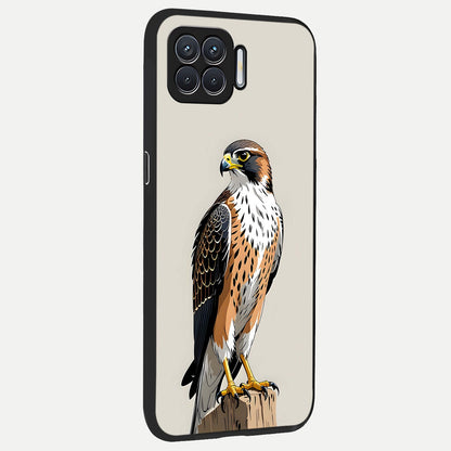  Clever Eagle back cover For Oppo F17 slim fit glass case with vibrant aesthetic design