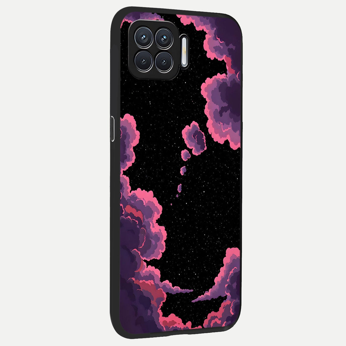  Cosmic Cloud Journey back cover For Oppo F17 slim fit glass case with vibrant aesthetic design