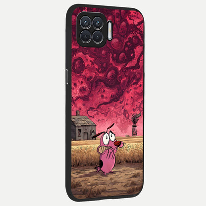  Courage Under Sky back cover For Oppo F17 slim fit glass case with vibrant aesthetic design
