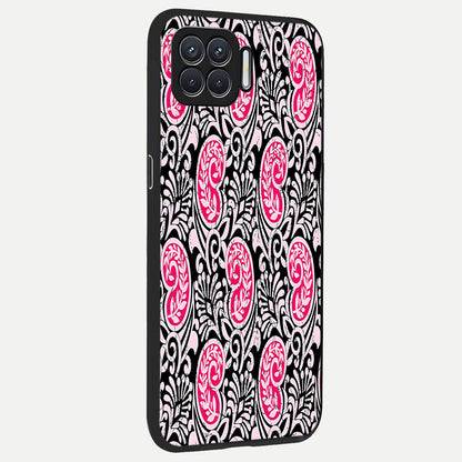  Crimson Paisley Charm back cover For Oppo F17 slim fit glass case with vibrant aesthetic design