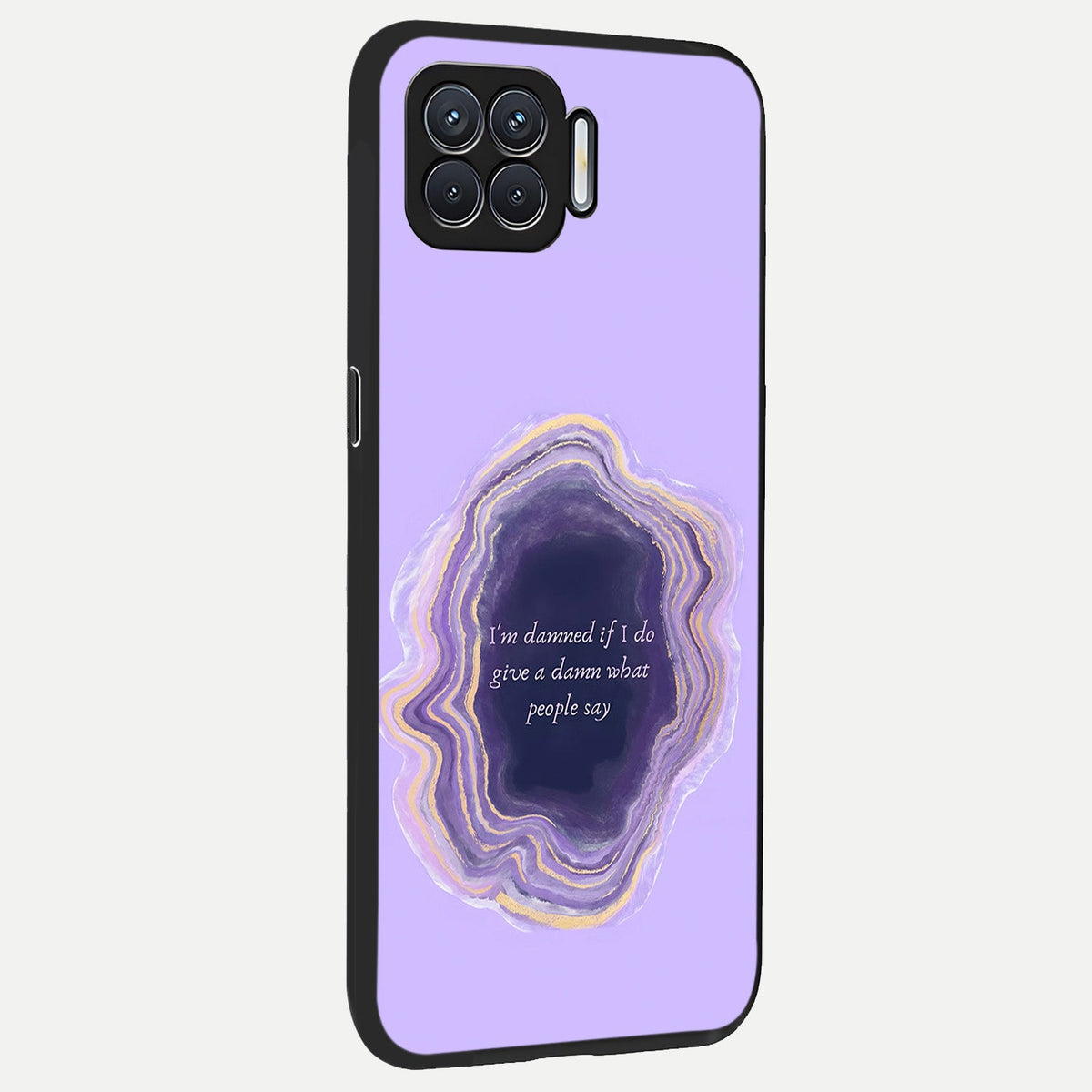  Damned People Quote back cover For Oppo F17 slim fit glass case with vibrant aesthetic design